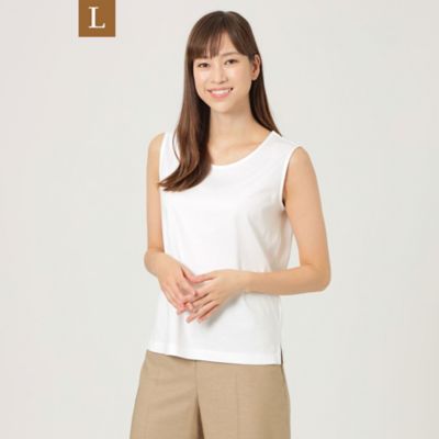 ＜TRANSWORK L (Women/大きいサイズ)＞◆◆【Ｌ】【ウォッシャブル】バイオシルケットスムースノースリーブカットソー（Ｕ３Ｐ１０１４６＿＿）