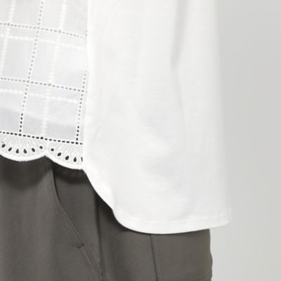 【Ｌ】【ウォッシャブル】カットワークチェックコンビカットソー（Ｕ３Ｐ１０５６１＿＿）