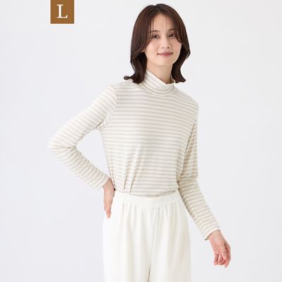 ＜TRANSWORK L (Women/大きいサイズ)＞【Ｌ】【ウォッシャブル・吸湿発熱】サクラウォームベア天カットソー（Ｕ３Ｐ１０６７４＿＿）