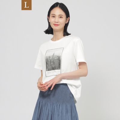 ＜TRANSWORK L (Women/大きいサイズ)＞【Ｌ】【ウォッシャブル】コーコランスムースフォトＴシャツ（Ｕ３Ｐ１５５４５＿＿）