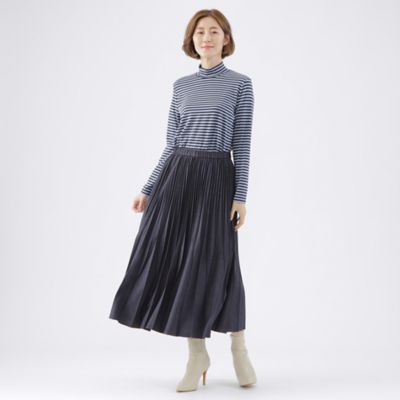 【Ｌ】【吸湿発熱】【ウォッシャブル】マシュマロベア天竺ボーダーハイネックカットソー（Ｕ３Ｐ１６２２６＿＿）