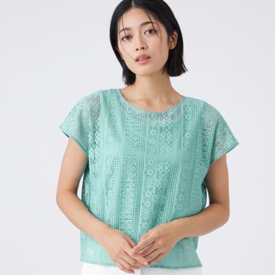 【Ｌ】【接触冷感・吸水速乾・抗菌防臭・ＵＶ・ウォッシャブル】コンパクト４０Ｇポンチ×ラッセルレース（Ｕ３Ｐ２２５８３＿＿）
