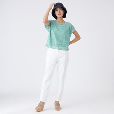 【Ｌ】【接触冷感・吸水速乾・抗菌防臭・ＵＶ・ウォッシャブル】コンパクト４０Ｇポンチ×ラッセルレース（Ｕ３Ｐ２２５８３＿＿）