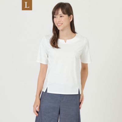 ＜TRANSWORK L (Women/大きいサイズ)＞【Ｌ】【ウォッシャブル】【接触冷感】【吸水速乾】【ＵＶ対策】プレーティング天竺プルオーバーカットソー（Ｕ３Ｐ３２１６１＿＿）