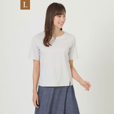 【Ｌ】【ウォッシャブル】【接触冷感】【吸水速乾】【ＵＶ対策】プレーティング天竺プルオーバーカットソー（Ｕ３Ｐ３２１６１＿＿）