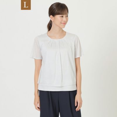 ＜TRANSWORK L (Women/大きいサイズ)＞【Ｌ】【ウォッシャブル】【接触冷感】オメガフライスプルオーバーカットソー（Ｕ３Ｐ３３１５８＿＿）