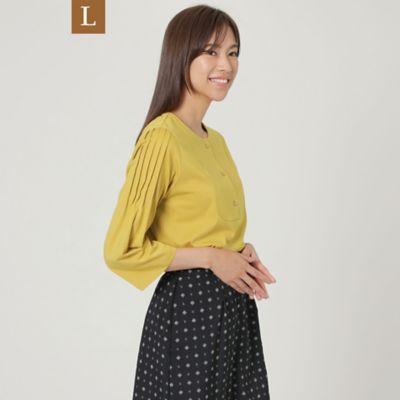 【Ｌ】【吸水速乾】【ウォッシャブル】プレーティング天竺プルオーバーカットソー（Ｕ３Ｐ４７１８３＿＿）