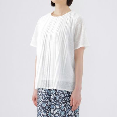 【Ｌ】【ウォッシャブル】ラッセルレースコンビプルオーバーカットソー（Ｕ３Ｐ６６３６６＿＿）