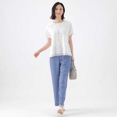 【Ｌ】【接触冷感】【吸水速乾】【抗菌防臭】【ＵＶ】【ウォッシャブル】レースコンビチュニックカットソー（Ｕ３Ｐ８１３８０＿＿）