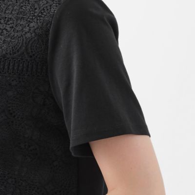 【Ｌ】【接触冷感】【吸水速乾】【抗菌防臭】【ＵＶ】【ウォッシャブル】レースコンビチュニックカットソー（Ｕ３Ｐ８１３８０＿＿）