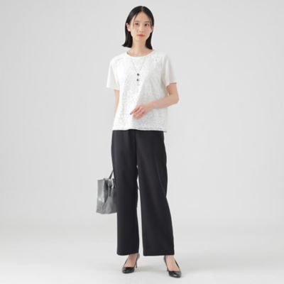 【Ｌ】【美シリーズ】【ＵＶ対策】【着用しわ軽減】【ウォッシャブル】エアリーコードレーンワイドストレートパンツ（Ｕ３Ｒ１０５５０＿＿）