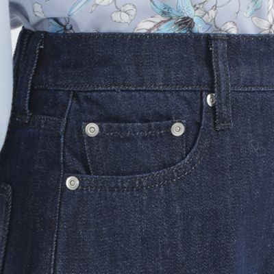 【Ｌ】【ウォッシャブル】センターラインワイドデニムパンツ（Ｕ３Ｒ１７３２０＿＿）