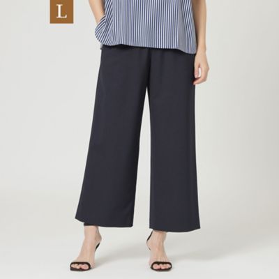 【Ｌ】【接触冷感】【ウォッシャブル】リネンライクポリエステルワイドパンツ（Ｕ３Ｒ３９１７９＿＿）