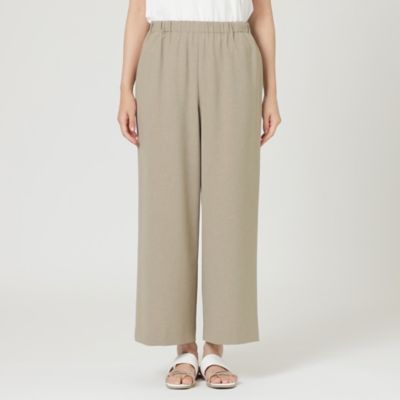【Ｌ】【接触冷感】【ウォッシャブル】リネンライクポリエステルワイドパンツ（Ｕ３Ｒ３９１７９＿＿）