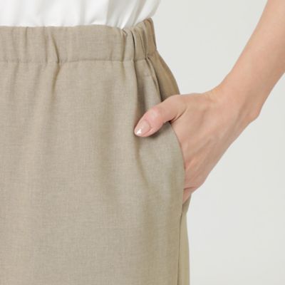 【Ｌ】【接触冷感】【ウォッシャブル】リネンライクポリエステルワイドパンツ（Ｕ３Ｒ３９１７９＿＿）