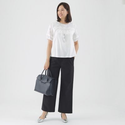 【Ｌ】【美シリーズ】【セットアップ対応】【ウォッシャブル】リネンライクブッチャーワイドストレートパンツ（Ｕ３Ｒ４８３４２＿＿）