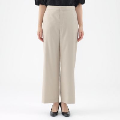 【Ｌ】【美シリーズ】【セットアップ対応】【ウォッシャブル】リネンライクブッチャーワイドストレートパンツ（Ｕ３Ｒ４８３４２＿＿）