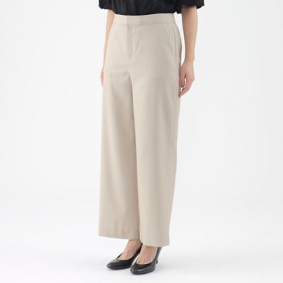 【Ｌ】【美シリーズ】【セットアップ対応】【ウォッシャブル】リネンライクブッチャーワイドストレートパンツ（Ｕ３Ｒ４８３４２＿＿）