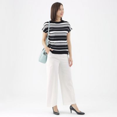 【Ｌ】【美シリーズ】【接触冷感】【ＵＶ対策】【ウォッシャブル】ストレッチワイドパンツ（Ｕ３Ｒ５０３４３＿＿）