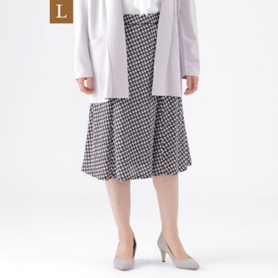 TRANSWORK L (Women/大きいサイズ)/トランスワークＬ 【Ｌ】【吸水速乾】【接触冷感】【ＵＶ対策】【ウォッシャブル】３Ｄジオメトリックプリントフレアスカート（Ｕ３Ｓ０４４１１＿＿）