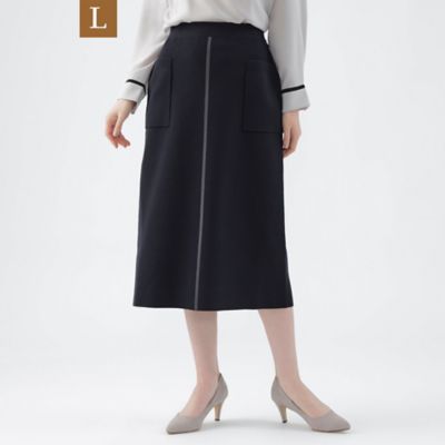 ＜TRANSWORK L (Women/大きいサイズ)＞【Ｌ】【ウォッシャブル】【セットアップ対応】コンフォートストレッチニットスカート（Ｕ３Ｓ０５２０８＿＿）