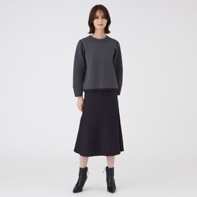 L】【ウォッシャブル】リバーシブルニットスカート