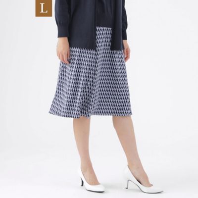【Ｌ】【セットアップ対応】【ウォッシャブル】【ＵＶ対策】トライアングルプリントフレアスカート（Ｕ３Ｓ３３３３３＿＿）