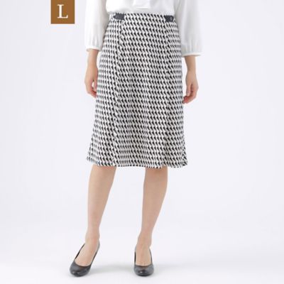 ＜TRANSWORK L (Women/大きいサイズ)＞【Ｌ】【セットアップ対応】【ウォッシャブル】【ＵＶ対策】トライアングルプリントフレアスカート（Ｕ３Ｓ３３３３３＿＿）