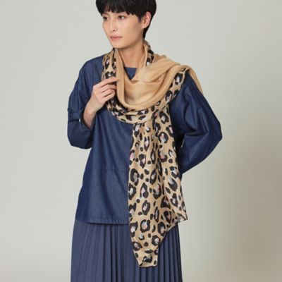 ＜EVEX by KRIZIA (Women)＞【ウォッシャブル】レオパードプリントシルクストール（Ｕ５７５１１２８＿＿）
