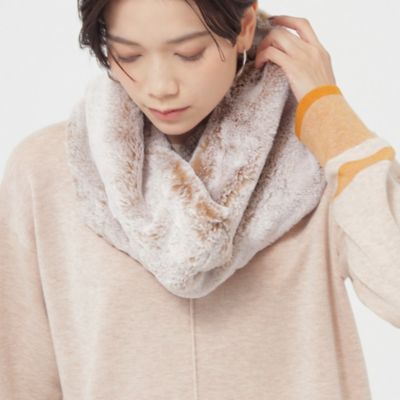 【ウォッシャブル】ニットコンビファースヌード（Ｕ５７５２２７２＿＿）