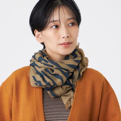 EVEX by KRIZIA (Women)/エヴェックス バイ クリツィア ヘリンボンゼブラストール(U5753673__) チャ50L スカーフ・ショール【三越伊勢丹/公式】