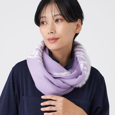 EVEX by KRIZIA (Women)/エヴェックス バイ クリツィア ヘアリーニットスヌード(U5755675__) パープル34L スカーフ・ショール【三越伊勢丹/公式】