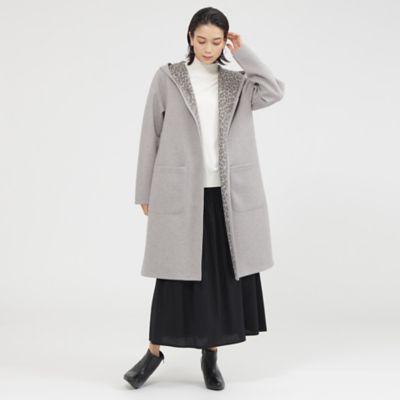 ＊ＳＴＯＲＹ掲載＊【カタログ掲載品】【ウォッシャブル】【リバーシブル】レオパードダンボールフーデットコーディガン（Ｕ５Ａ０６４４１＿＿）