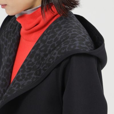 ＊ＳＴＯＲＹ掲載＊【カタログ掲載品】【ウォッシャブル】【リバーシブル】レオパードダンボールフーデットコーディガン（Ｕ５Ａ０６４４１＿＿）