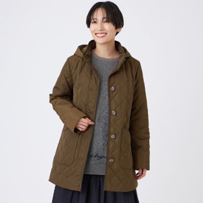 EVEX by KRIZIA (Women)/エヴェックス バイ クリツィア ダイヤキルトフーデッドコート(U5A06660__) チャ55L コート・ジャケット【三越伊勢丹/公式】