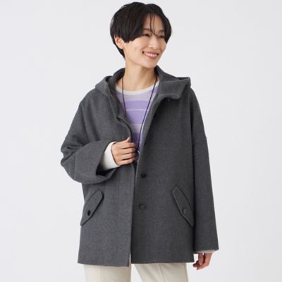 ＜EVEX by KRIZIA (Women)＞【ＳＡＮＹＯ　Ｓｔｙｌｅ　ＥＤＩＴＩＯＮ掲載】ウールスーパービーバーフーデッドコート（Ｕ５Ｂ０１６６９＿＿）