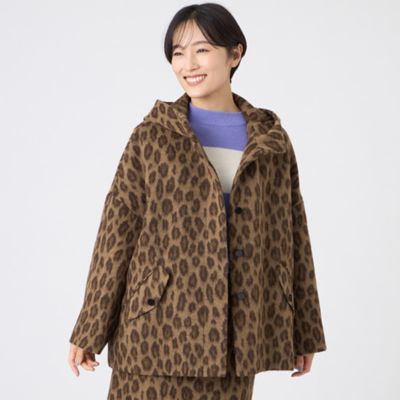 ＜EVEX by KRIZIA (Women)＞【カタログ掲載】ウールパンサージャカードフーデッドコート（Ｕ５Ｂ０１６７０＿＿）