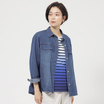＜EVEX by KRIZIA (Women)＞【ウォッシャブル】デニムシャツジャケット（Ｕ５Ｅ０１３２３＿＿）