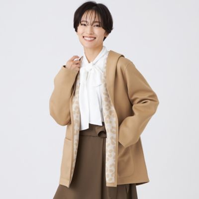 ＜EVEX by KRIZIA (Women)＞【リバーシブル】【ウォッシャブル】レオパードダンボールフーデットコーディガン（Ｕ５Ｅ０２６３７＿＿）