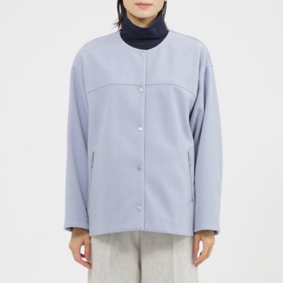 【カタログ掲載品】【ウォッシャブル】ウールライクジャージノーカラージャケット（Ｕ５Ｅ０５４４０＿＿）
