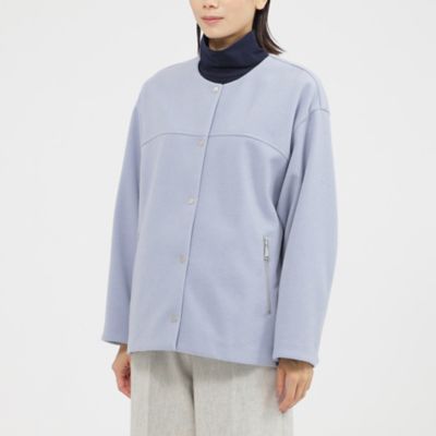 【カタログ掲載品】【ウォッシャブル】ウールライクジャージノーカラージャケット（Ｕ５Ｅ０５４４０＿＿）