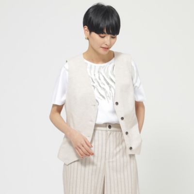 ＜EVEX by KRIZIA (Women)＞【ウォッシャブル】ナチュラルリネンブレンドジレ（Ｕ５Ｇ０４３５９＿＿）