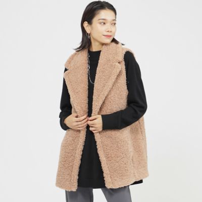 ＜EVEX by KRIZIA (Women)＞【カタログ掲載品】【ウォッシャブル】フェイクファーテーラーカラージレ（Ｕ５Ｇ０５４８７＿＿）