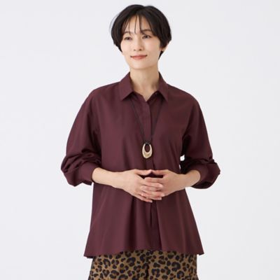 接触冷感】【マシンウォッシャブル】スパンローンペプラムシャツ