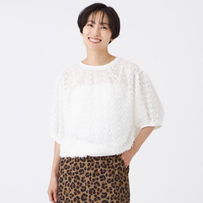 ＜EVEX by KRIZIA (Women)＞【ウォッシャブル】ラメカットジャカードコンビプルオーバー（Ｕ５Ｍ０２６０５＿＿）