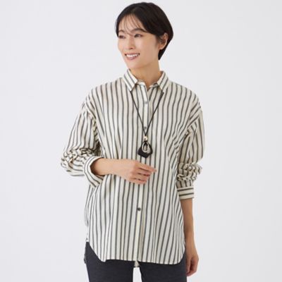chez vidalenc シェヴィダレンク ストライプ プルオーバーシャツ chez vidalenc シェヴィダレンク ストライプ プルオーバーシャツ