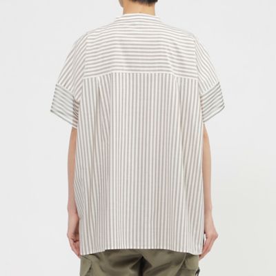 【ウォッシャブル】シアーコンビストライプフレンチスリーブブラウス（Ｕ５Ｍ０９３６４＿＿）
