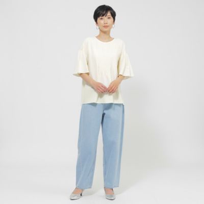【カタログ掲載品】【１枚で決まる】【ウォッシャブル】サッカーストレッチフレアブラウス（Ｕ５Ｍ１０５４５＿＿）