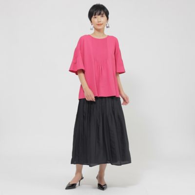 【カタログ掲載品】【１枚で決まる】【ウォッシャブル】サッカーストレッチフレアブラウス（Ｕ５Ｍ１０５４５＿＿）