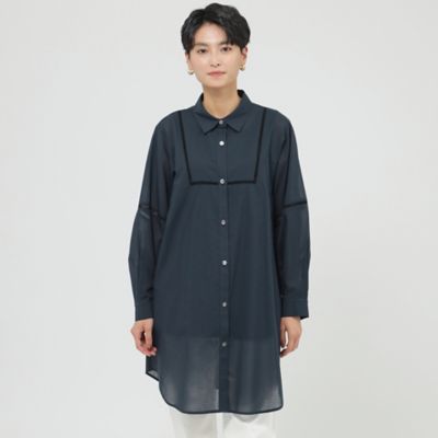 【接触冷感】【ＵＶ対策】【ウォッシャブル】シアーブレンドロングシャツ（Ｕ５Ｍ１１３８９＿＿）